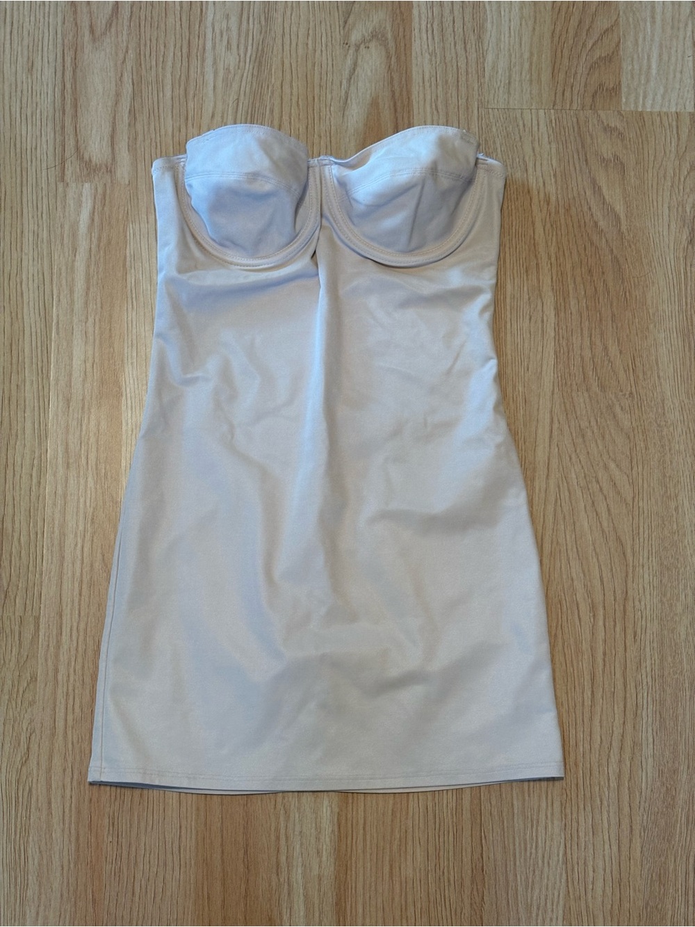 Nancy Ganz Strapless Shaping Slip Dress in Light Beige